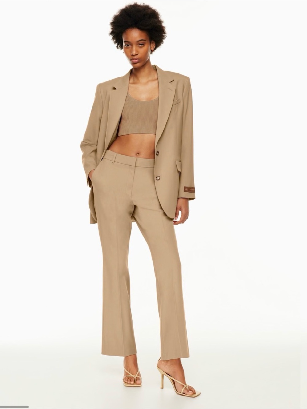 Aritzia Babaton Program Pant Heathered High Rise Flare size 2 NWT full length